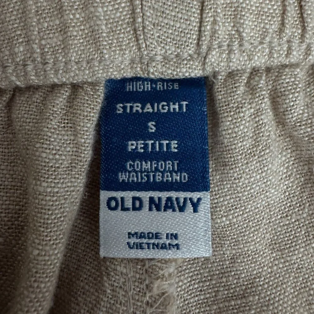 New Old Navy High-Waist Linen-Blend Straight Ankle Pant Womens Size Small Petite